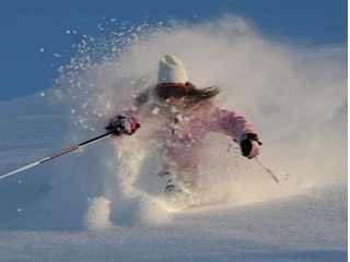 ふわふわの新雪を滑る♪