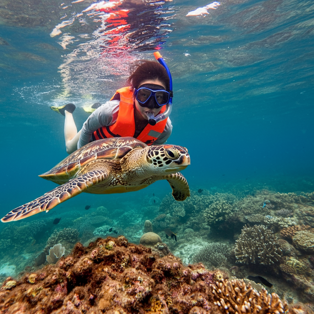 運がいいとウミガメさんにも会えるかも