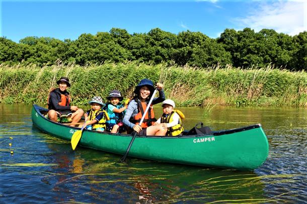 家族で力を合わせて漕ぎ進もう！
