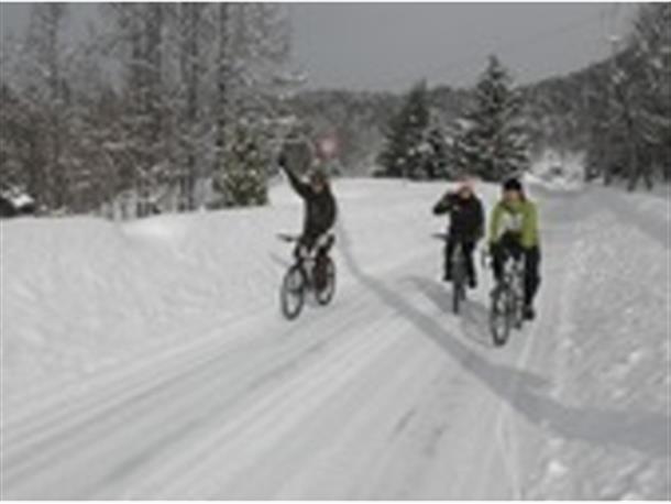 雪上をスイスイ走るファットバイク♪