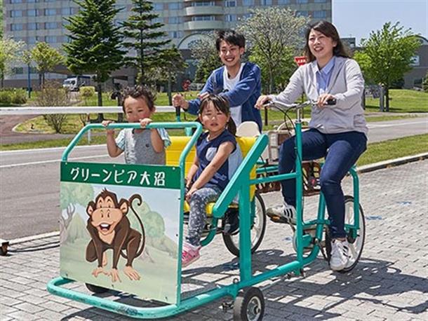 小さなお子さんも載せて走れるリンタク