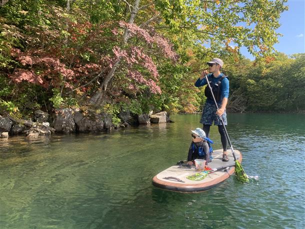 子供用ライフジャケットも用意！親子SUP