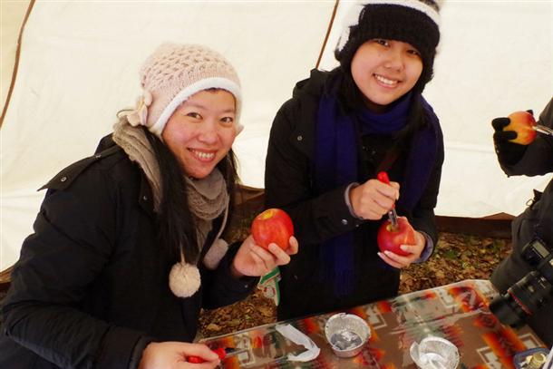 北海道産の真っ赤なリンゴを使ってます！
