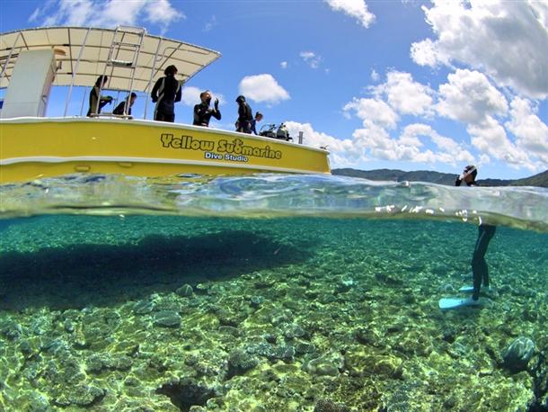 透き通る海で泳ごう！