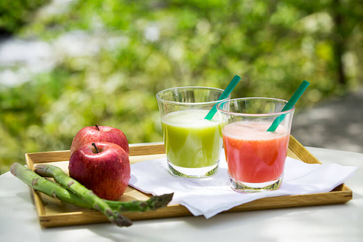 ハルニレテラス「ココペリ」のスムージーは、野菜と果物の食材の美味しさを味わえます