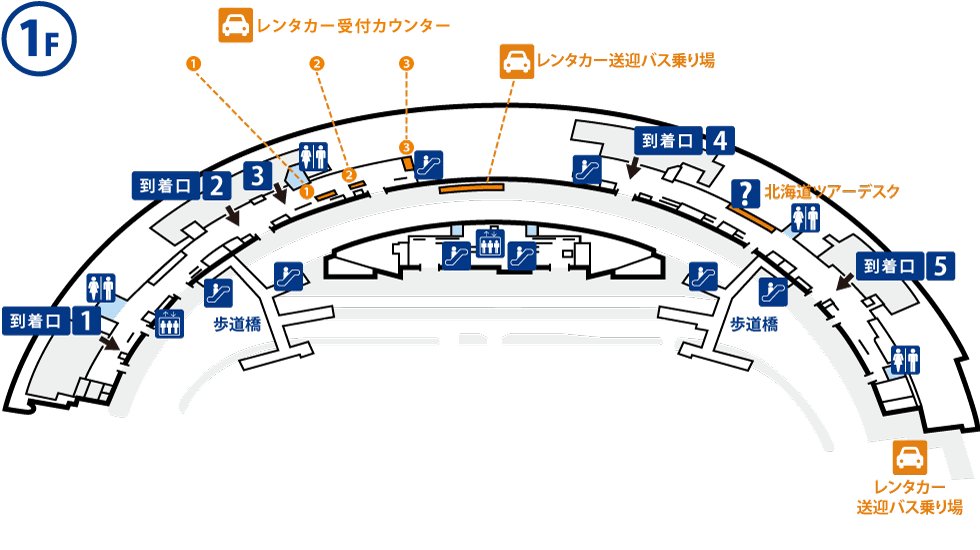 新千歳空港・国内線ターミナルのフロアマップ