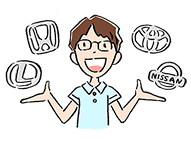 トヨタであればトヨタ車、日産であれば日産車が借りられる