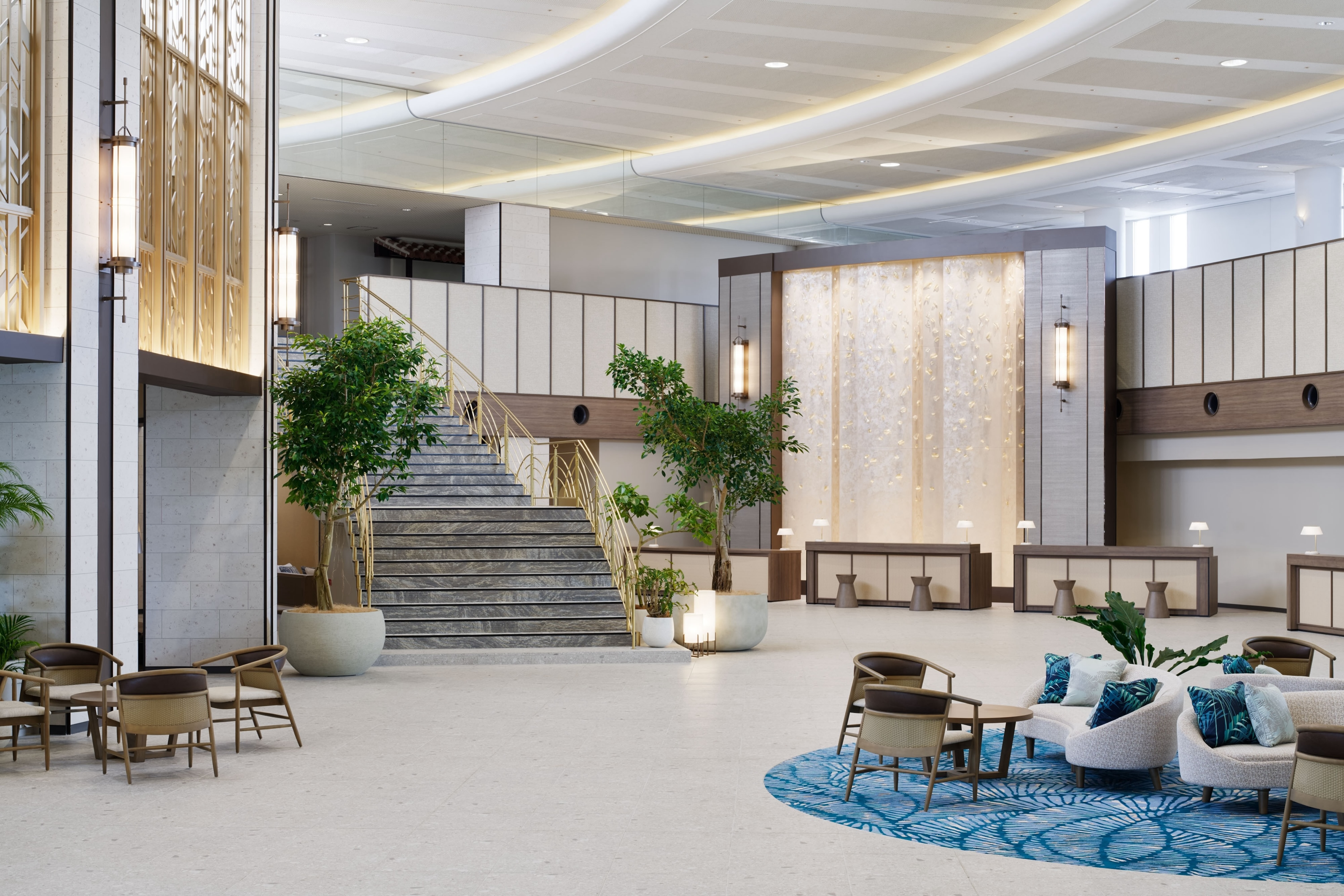 開放感のあるロビー