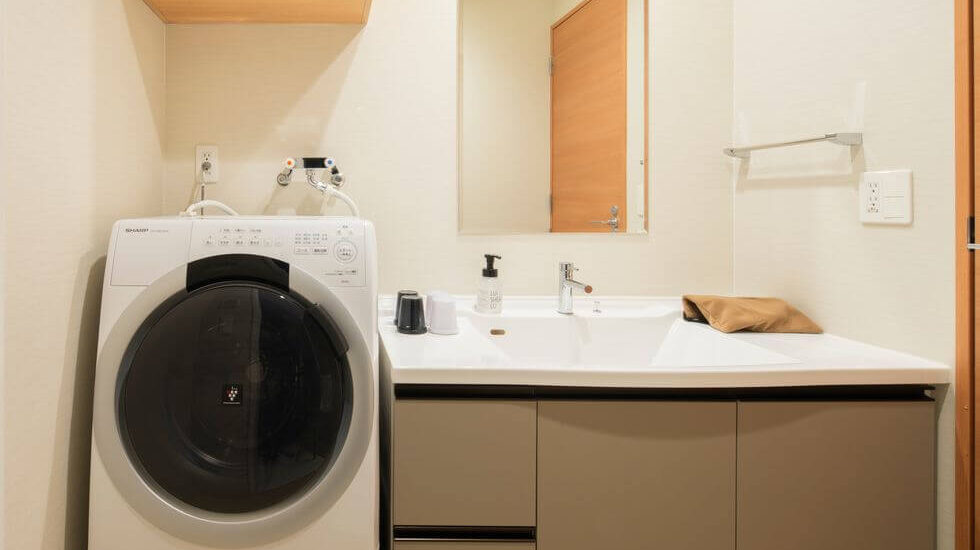 ドラム式洗濯機完備