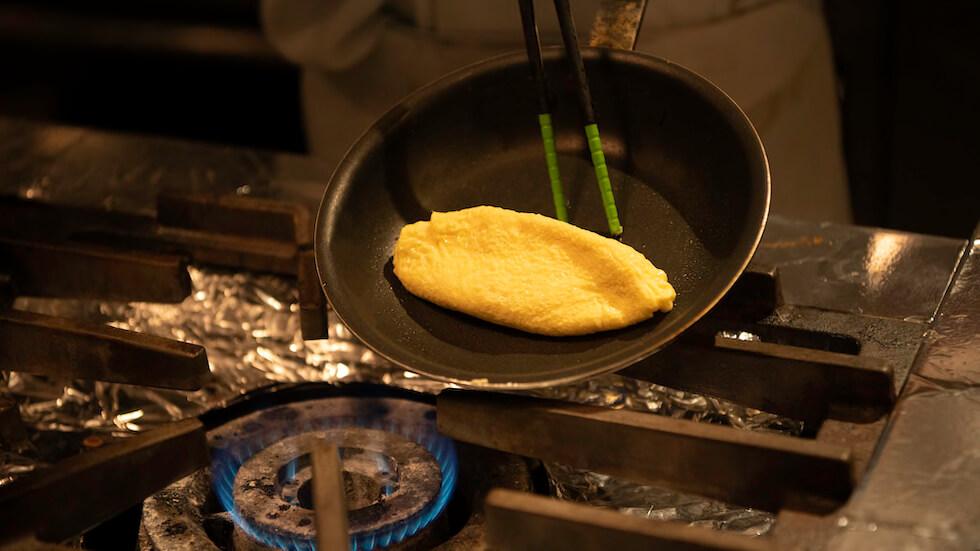 かながわブランド有精卵を使ったオムレツ