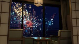 稲取温泉花火演舞客室から