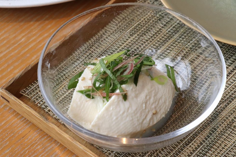 朝食の自家製豆腐