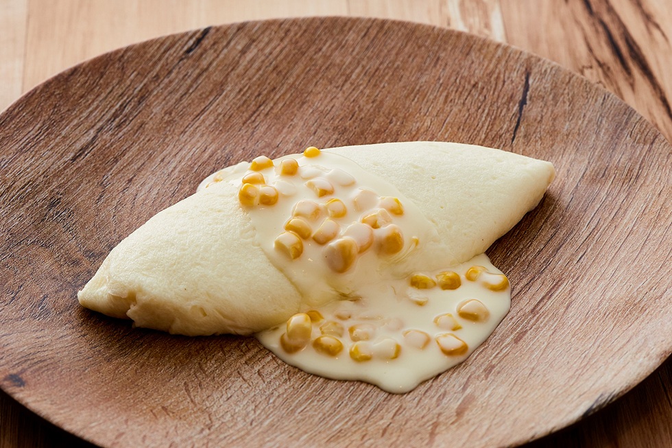 朝食で提供される「米艶」のオムレツ