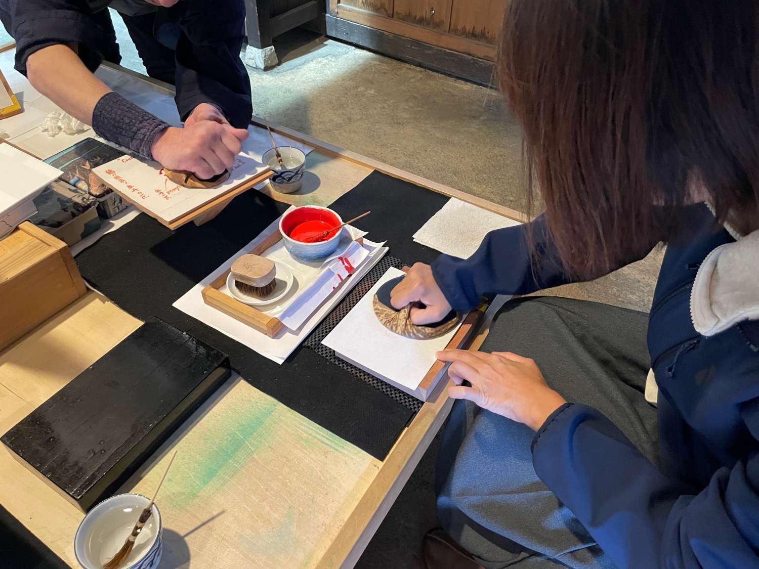 江戸ワンダーランドばれん作業