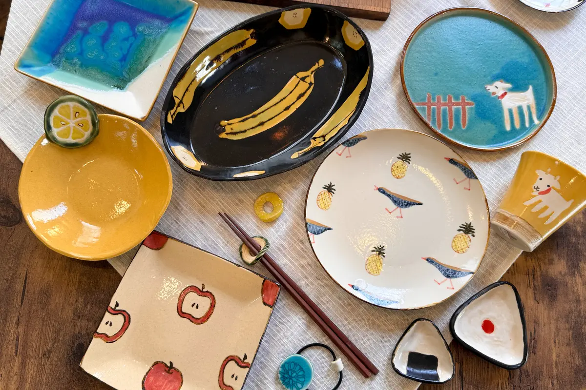 沖縄　やちむん　作家物　アトリエクッチャネ　ヤギ　飯碗　小丼 沖縄 やちむん 作家物 アトリエクッチャネ ヤギ 飯碗 小丼 沖縄