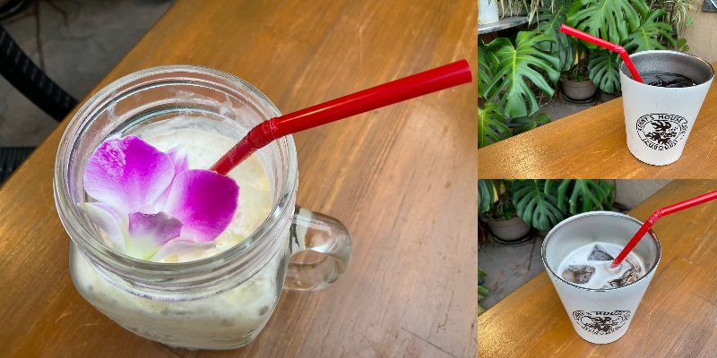 伊豆高原ケニーズカフェ　バナナミルクとアイスコーヒー