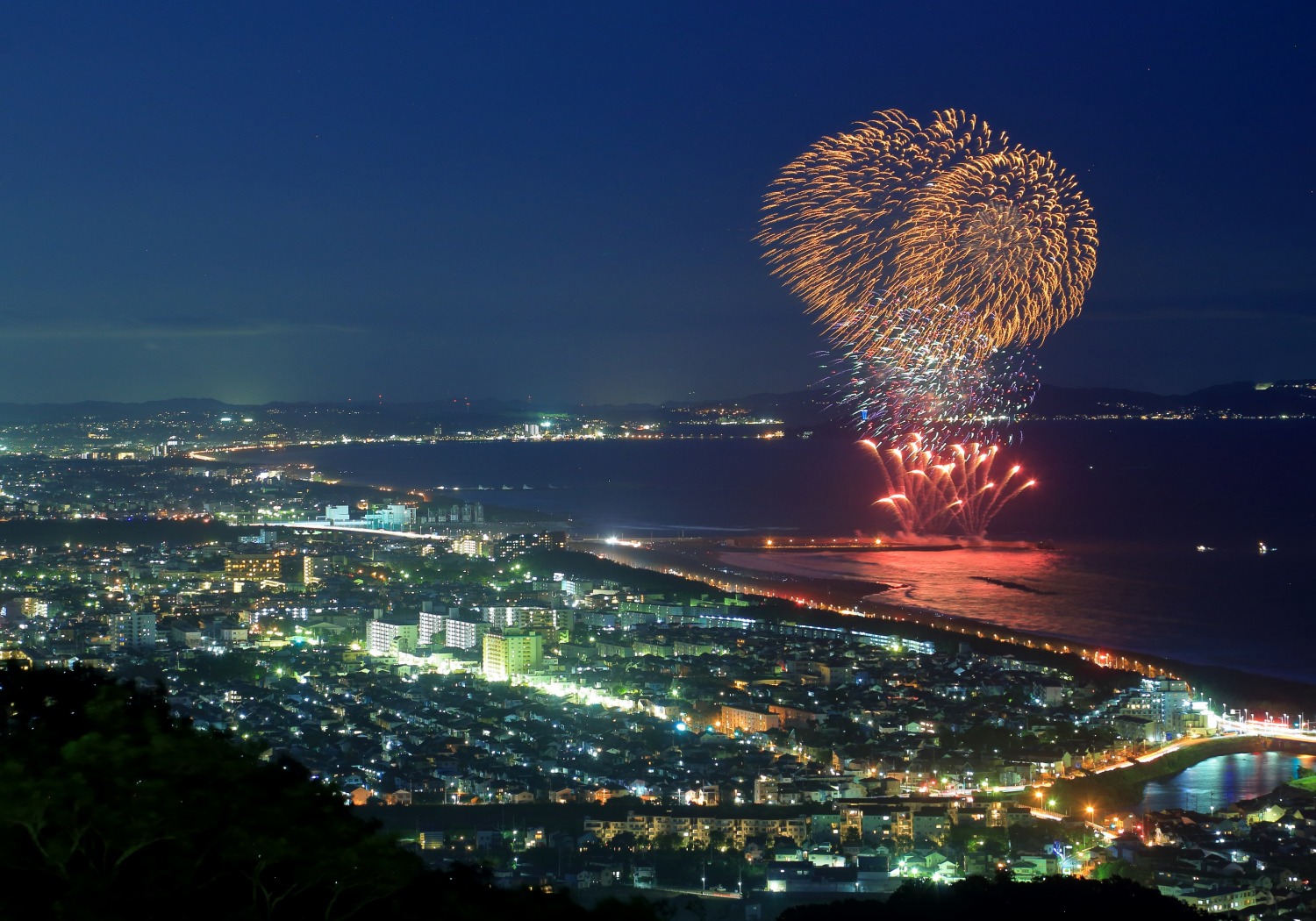 湘南ひらつか花火大会　夜景