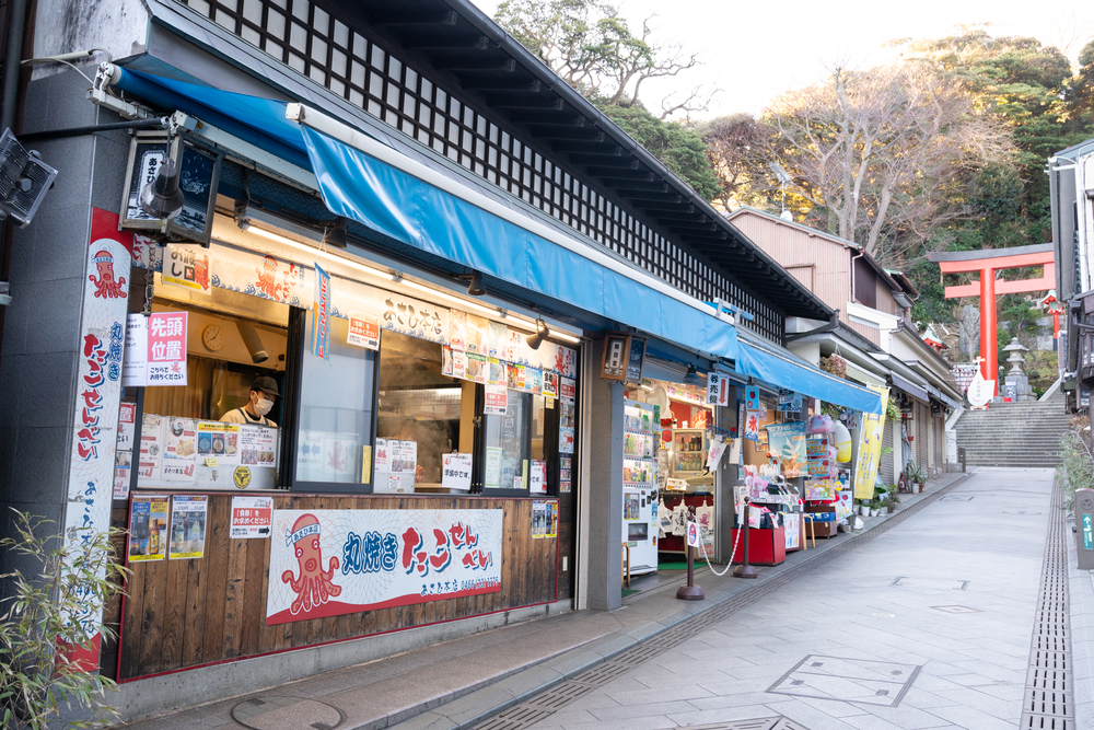 丸焼きたこせんべい店頭