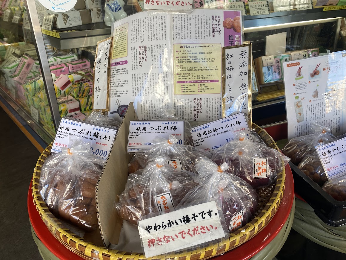小田原まるとに並ぶ曽我の梅干し