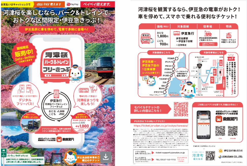 河津桜パーク&トレインフリーきっぷ