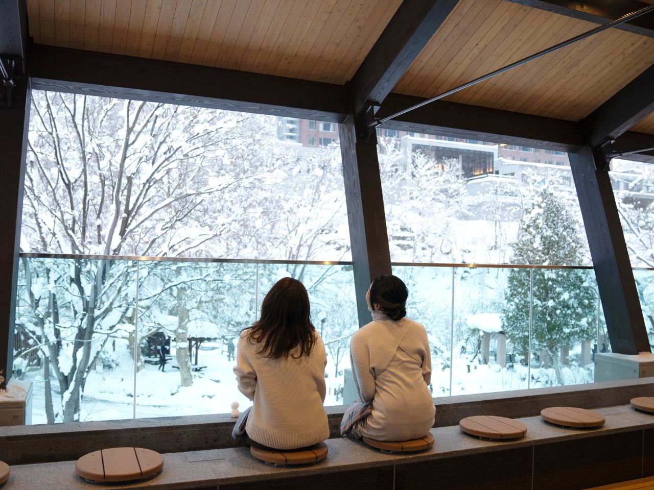 定山渓温泉の新しい足湯