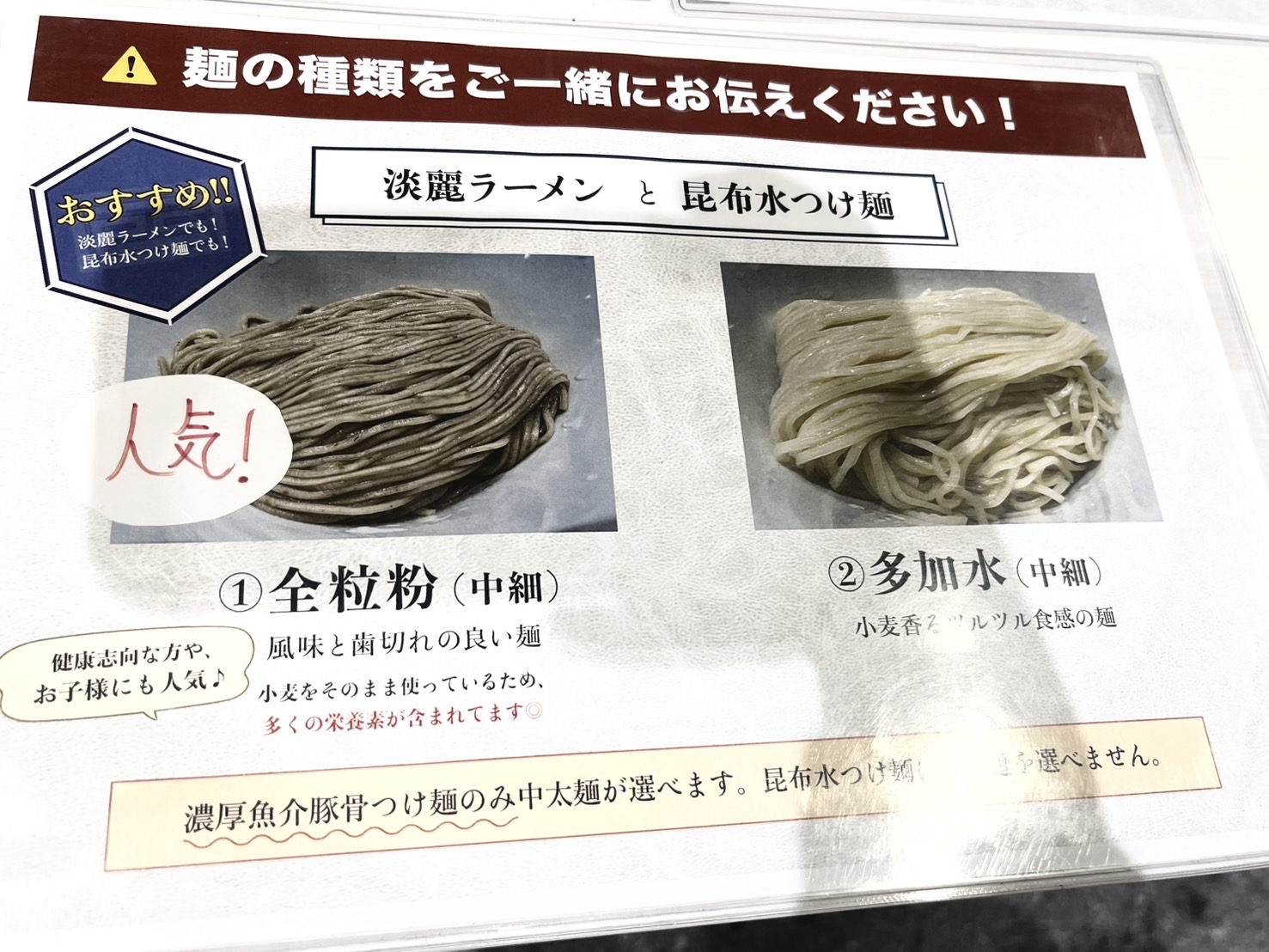 麺の種類の説明
