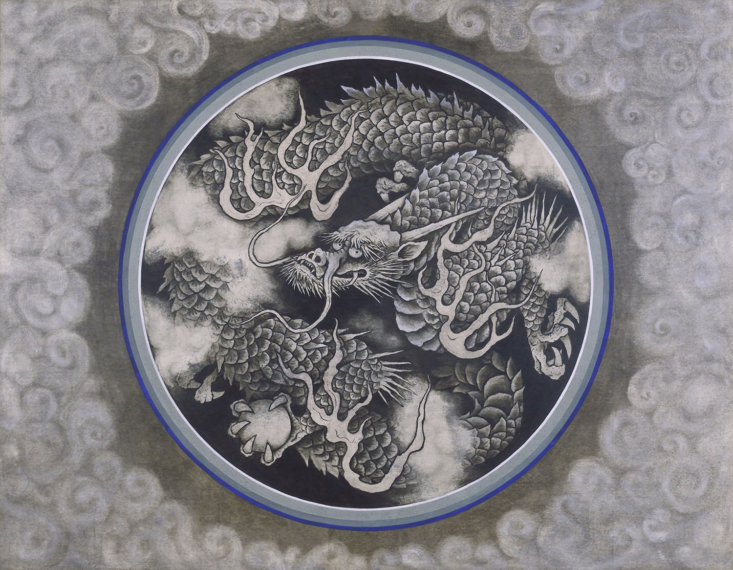 小泉淳作《雲龍図》（建長寺天井画） 小下図　1997年　紙本墨画淡彩　神奈川県立近代美術館蔵