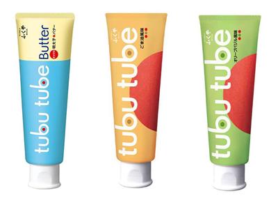 「tubu tube（ツブチューブ）」。左からバター、ごま油