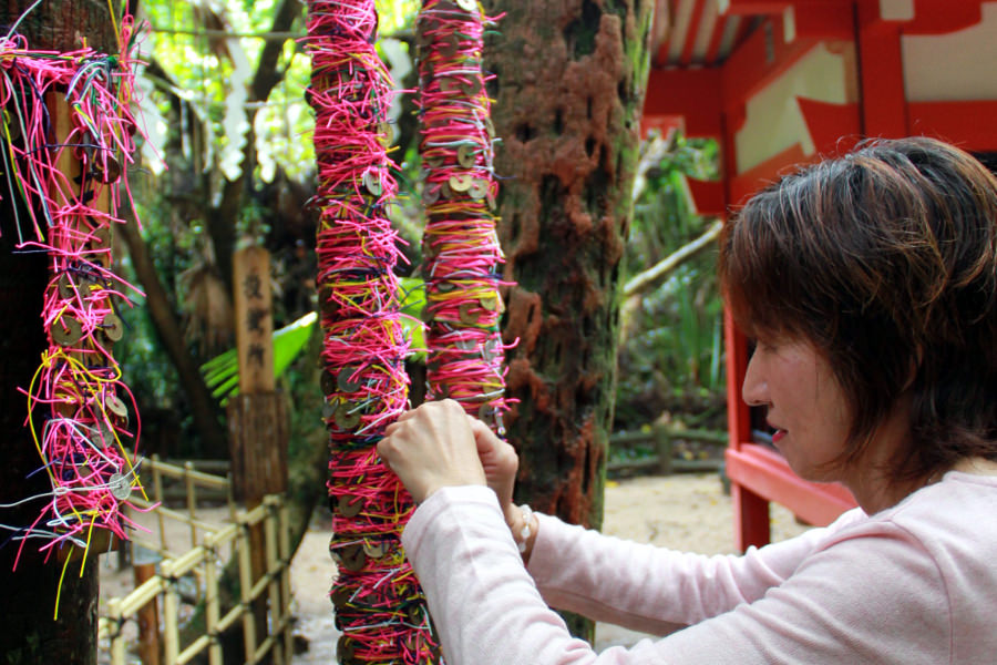 願いが解けぬよう、しっかりと結び切るのがポイント 願いが解けぬよう、しっかりと結び切るのがポイント