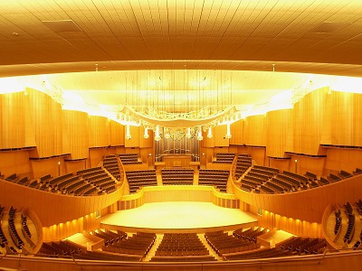 Kitaraコンサートホール内 ガラス張りの建物