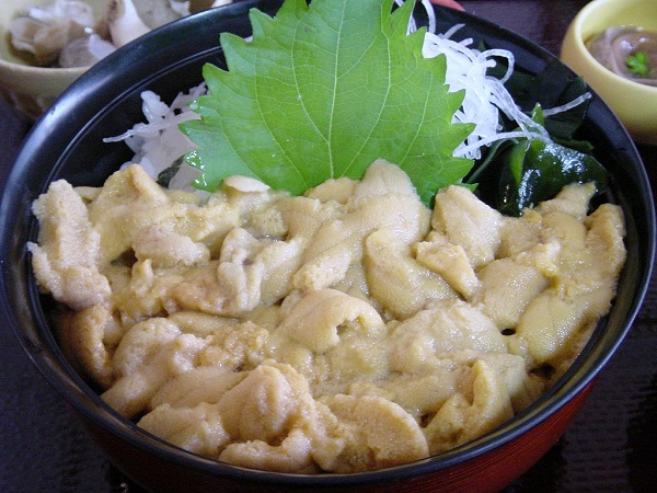 豪快にウニが盛られた積丹のウニ丼 豪快にウニが盛られた積丹のウニ丼