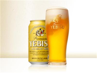 黄金色が美しいヱビスビール