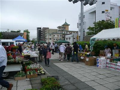 グリーンベルトで開催される軽トラ観光ちとせ市