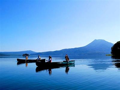 阿寒湖での早朝カヌー