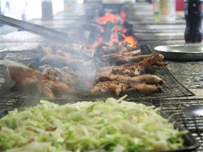 絶妙な組み合わせ、半身焼きと野菜炒め
