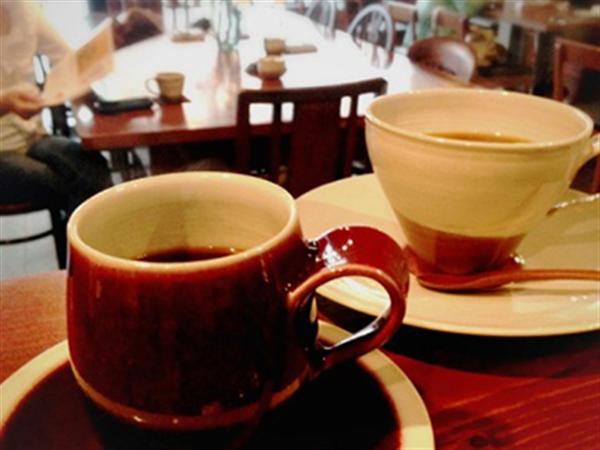 カップもとても可愛らしく珈琲が目の前に届くと嬉しい気持ちに 板東珈琲