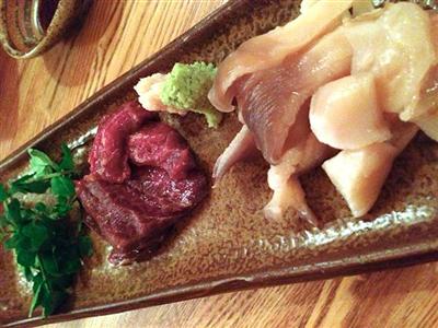 鯨＆北寄刺し