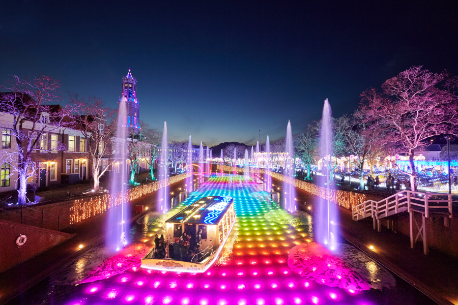 光と噴水の運河 ©ハウステンボス/J-19251 光と噴水の運河