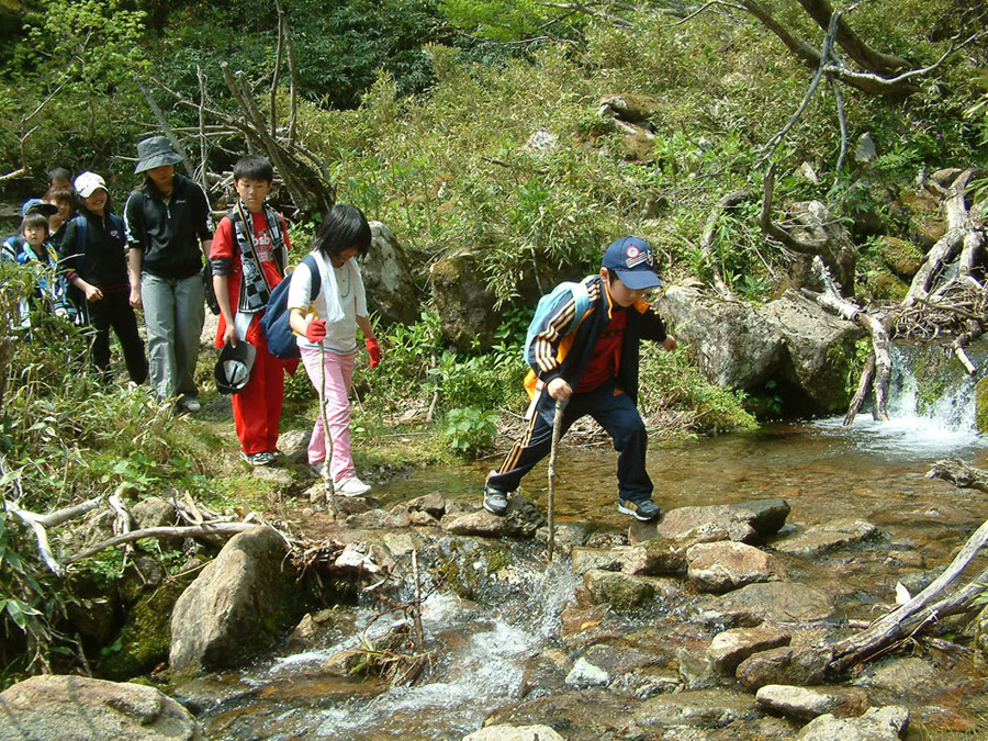 渓流などワイルドな箇所も多いので山歩きの装備が不可欠 渓流歩き