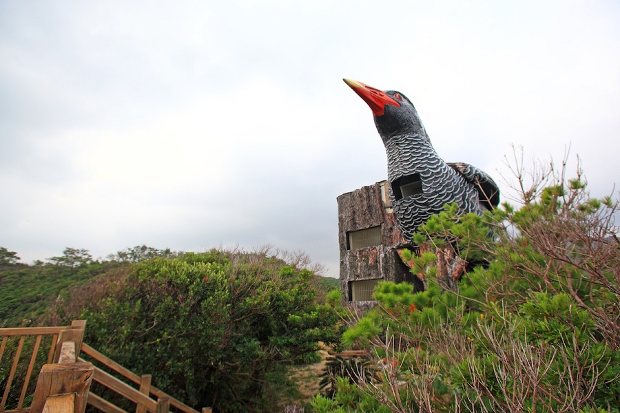緑の中に佇む、巨大なヤンバルクイナ 緑の中に佇む、巨大なヤンバルクイナ