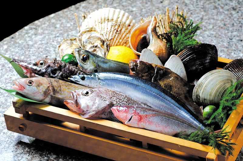 活きのよい魚介が満載! 活きのよい魚介が満載!