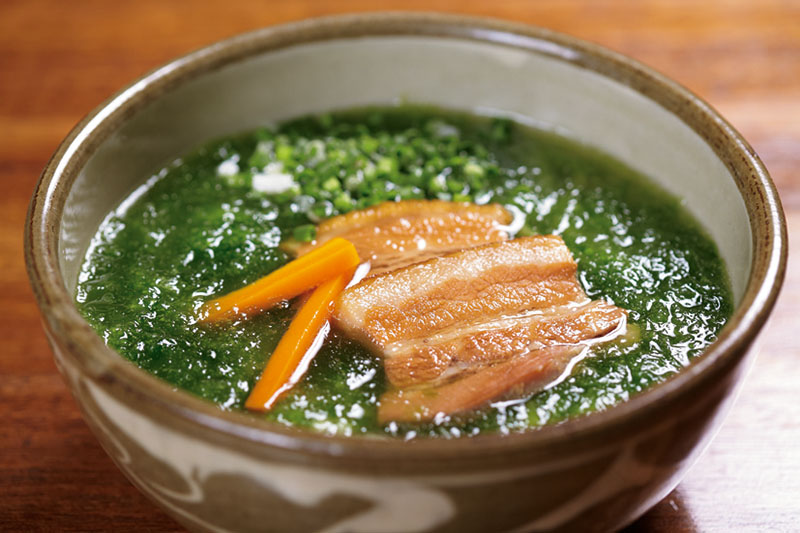 口の中に磯の香りがふわりと広がる「アーサそば」 口の中に磯の香りがふわりと広がる「アーサそば」