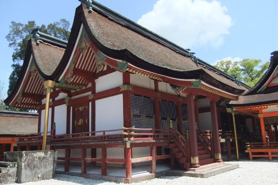 国宝に指定されている宇佐神宮の本殿 国宝に指定されている宇佐神宮の本殿