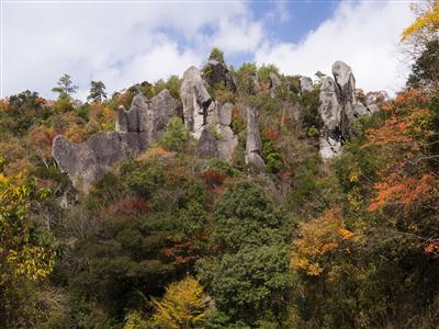 秋は紅葉スポットして人気の耶馬渓