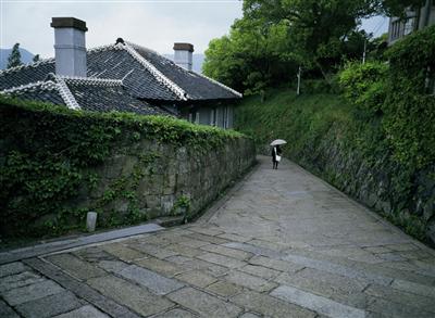 活水女子大前のオランダ坂の様子 提供：（社）長崎県観光連盟