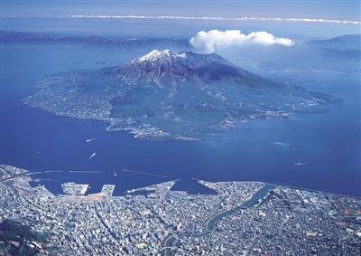 堂々たる桜島の風景。鹿児島のシンボルだ