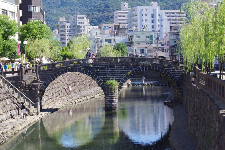 中島川の第10橋、「眼鏡橋」