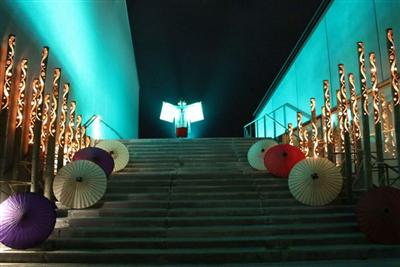 筑後市のお祭り「鬼夜」の一場面
