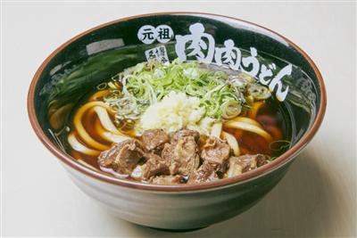 しょうがのアクセントが効いた代表メニュー「肉肉うどん」