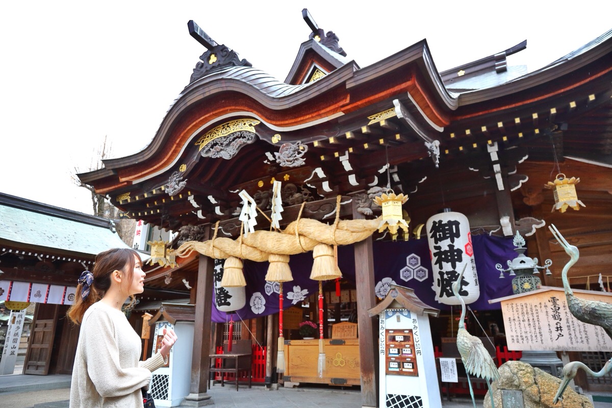 豊臣秀吉の時代に造営されたという櫛田神社